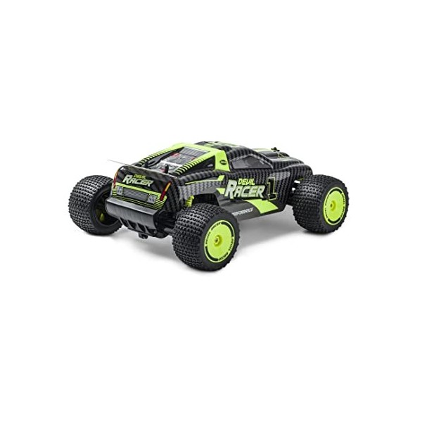 Carson 500404244 1:10 Devil Racer 2,4G 100% RTR Jaune - Voiture télécommandée, truggy RC, avec Piles et télécommande, véhicul