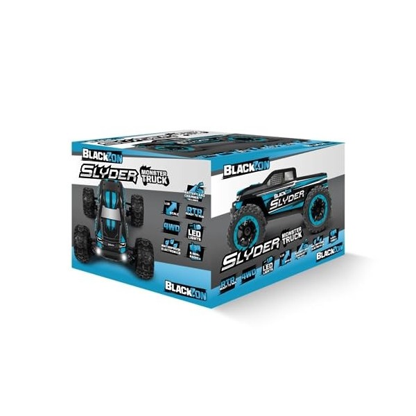 Monster Truck télécommandé 4WD Blackzon Slyder Bleu 1/16 RTR - Enfants 7-11 Ans