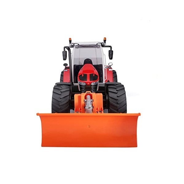 Maisto- Tracteur Massey Ferguson 5S.145 avec Pousse-Neige Auto Véhicule télécommandé, M82724, Rouge