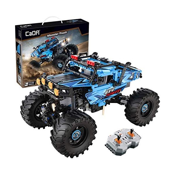 CADA Technik Master C61008W 699PCS Voiture descalade Monstre 4 x 4 avec télécommande Jeu de jouets tout-terrain pour petites