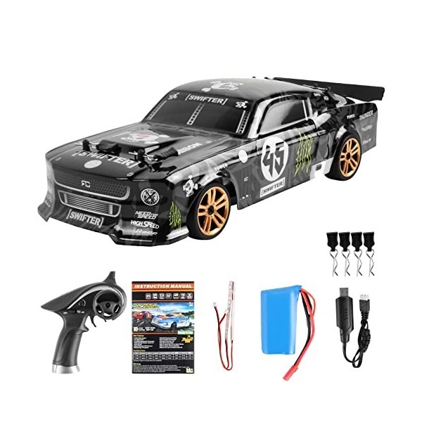 Goolsky RC Drift Car 1/18 2.4GHz 4WD 30 km/h Moteur RC180 Fortement Magnétique RTR Haute Vitesse Rechargeable Ecologique Voit