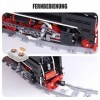 Mould King 12003 Kit de Construction de Train, 1552 Pièces Le Train À Vapeur avec Lumières LED et télécommande, Vapeur Ferrov