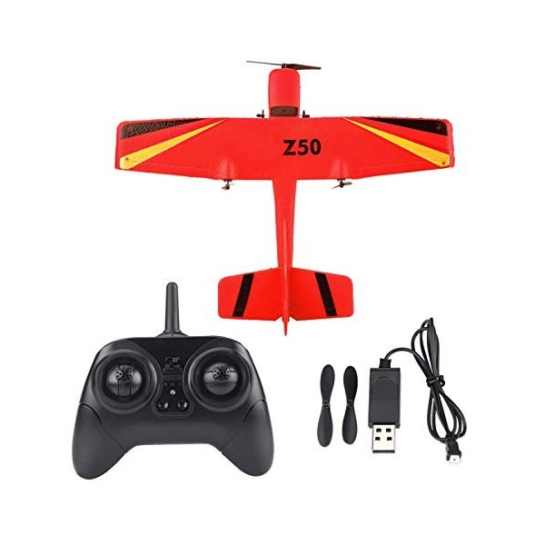 Avion RC, Jouet davion RC prêt à Voler, Avion télécommandé 2.4G, Planeur RC Facile à Piloter pour Les Enfants débutants Roug