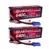 SANKAKU 11.1V Batterie LiPo RC 6400mAh 100C 3S Batterie Lithium Polymère Coque Rigide avec Prise EC5 pour véhicules télécomma