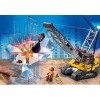 Playmobil 70442 Dragline avec Mur de Construction- City Action - La Construction- La Vie de Chantier Chantier