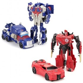 IQEPXTGO Figurine de Tran*sformer, 2 Pièce Trans*formers Action Figure Décoration Gâteau danniversaire Voiture Ornements Min