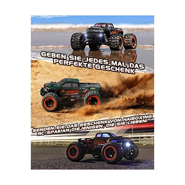 HAIBOXING Voiture Télécommandée 1:16 RC Car Monster Truck, étanche RTR Tout-Terrain Voiture RC 36 km/h, à Grande Vitesse à Di