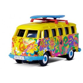 Carson 500504150 1:87 VW T1 Bus Flower Power 100&nbsp;% RTR - Modèle prêt à Rouler, télécommande de 2,4&nbsp;GHz avec Port de Charge, a