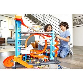 Hot Wheels City Méga Garage, coffret de jeu pour petites voitures avec circuit et pistes, Jouet pour enfant, FTB69