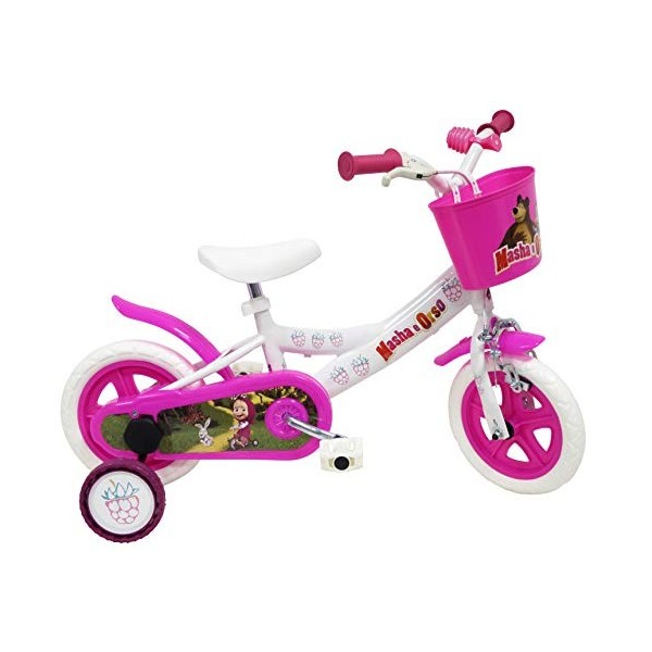 Masha et lOurs Vélo Enfant Blanc taille 10"