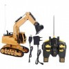 Dilwe RC Tracteur, 2.4Ghz 1/12 RC Excavatrice Voiture 10 Canaux Entièrement Fonctionnel RC Excavatrice Cadeau Jouet pour Enfa