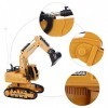 Dilwe RC Tracteur, 2.4Ghz 1/12 RC Excavatrice Voiture 10 Canaux Entièrement Fonctionnel RC Excavatrice Cadeau Jouet pour Enfa