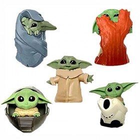 BESTZY Star Wars The Mandalorian 5PCS Baby Yoda Doll Figure 6cm Small Yo-da Figure from The Mandalorian Ornement pour Enfants