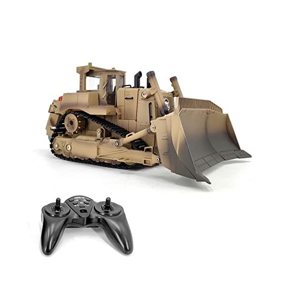 Fesjoy Bulldozer Jouet télécommandé Bulldozer télécommandé, 2,4 Ghz 1:18 Jouet bulldozer télécommandé en alliage Sapper pour 