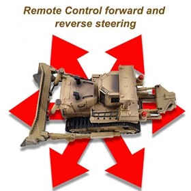 Fesjoy Bulldozer Jouet télécommandé Bulldozer télécommandé, 2,4 Ghz 1:18 Jouet bulldozer télécommandé en alliage Sapper pour 