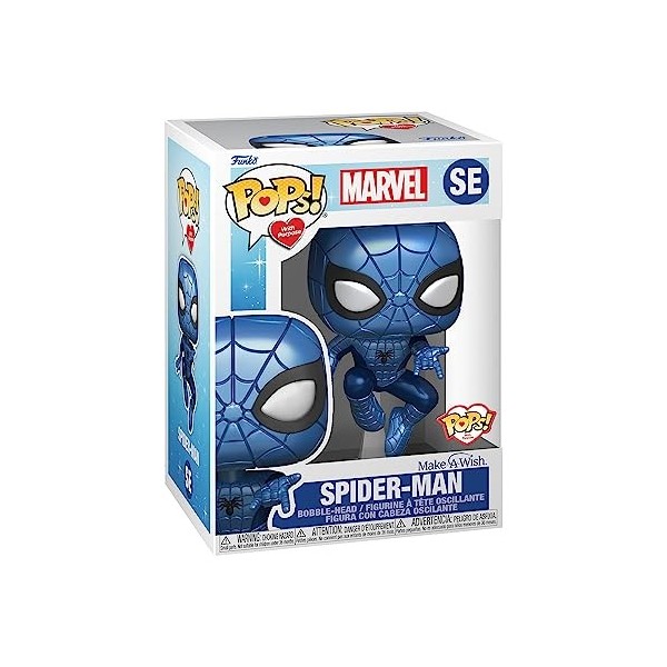 Funko Pop! Marvel: Make A Wish 2022 - Spider-Man - Metallic - Marvel Comics - Figurine en Vinyle à Collectionner - Idée de 