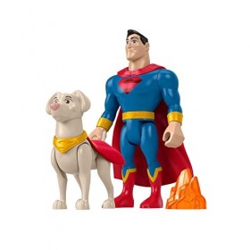 Krypto Super Chien, Coffret Superman et Krypto, 2 Figurines articulées 15 et 10cm et 1 Accessoire, Jouet Enfant, Dès 3 Ans,
