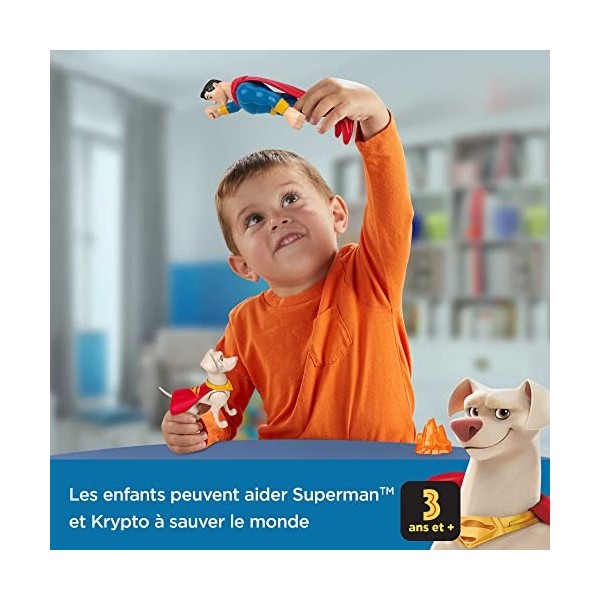 Krypto Super Chien, Coffret Superman et Krypto, 2 Figurines articulées 15 et 10cm et 1 Accessoire, Jouet Enfant, Dès 3 Ans,