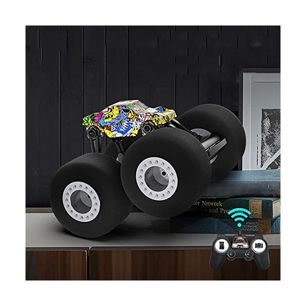 SUBECO Véhicule Tout-Terrain Rechargeable RC Voiture télécommandée électrique 2,4 GHz Voiture descalade pneus éponge 360 deg