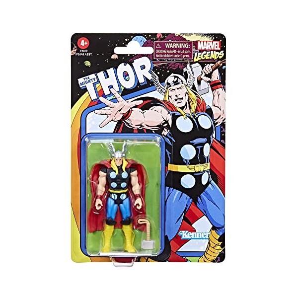 Marvel Hasbro Legends Series Retro 375 Collection, Figurine Thor de 9,5 cm, 1 Accessoire F3819 Multicolore
