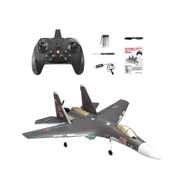 Oshhni Avion de Chasse RC à 6, Avion de Chasse télécommandé à 4 canaux, Avion RC pour lextérieur, Adolescents et Adultes, Ca