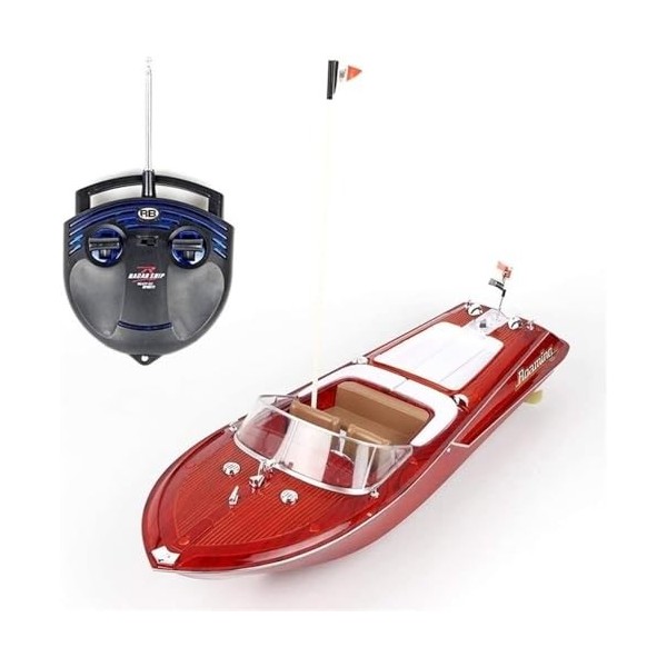 VUCICA Grand Bateau télécommandé Rechargeable 2,4 GHz 4 canaux 100 m RC Yacht Haute Vitesse RC Hors-Bord Jouet Grand modèle d