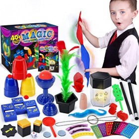 Heyzeibo Kit de Magie - 40 Tours de Magie Enfant, Kit Magique avec Baguette Magique et Manuel Dinstructions étape par étape 