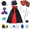 Kit de Magie pour Enfants, Jeux de Tours de Coffret Magie Costume de Rôle Magique pour Filles et Garçons, Tours de Magie Faci