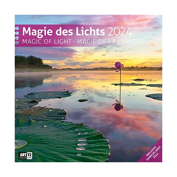 Magie des Lichts 2024, Wandkalender / Broschürenkalender im Hochformat aufgeklappt 30x60 cm - Geschenk-Kalender mit Monatsk