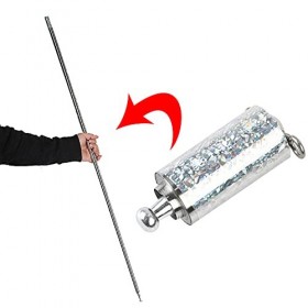 Jiakalamo Bâton de poche extensible de 1,1 m - Accessoire de scène pour fête, spectacle de magie argenté 