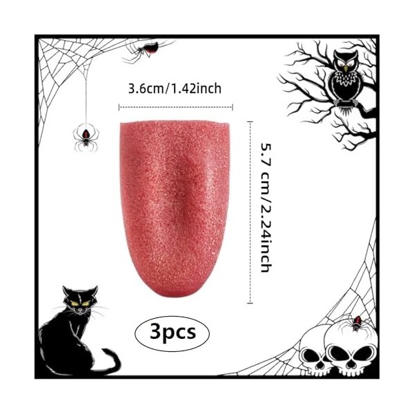 Fausse Langue Réaliste,Halloween Langue Réaliste Extensible,Accessoires de Langue Artificiels Halloween,Halloween Accessoires