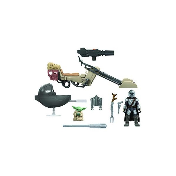 Star Wars Mission Fleet The Mandalorian The Child Battle for The Bounty, Figurine de 6 cm et véhicule, dès 4 Ans