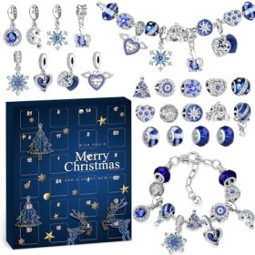 KAZATE Calendrier de lAvent Bijoux 2023 Femme, Calendrier de Noël ado Fille Charms Création Kit Cadeaux, Enfant Idée de Comp