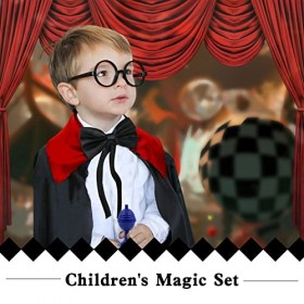 Ecloud Shop Set de Magie pour Enfants - Manteau Magique, Baguette Magique et Accessoires de Magie, Convient aux Enfants pour 