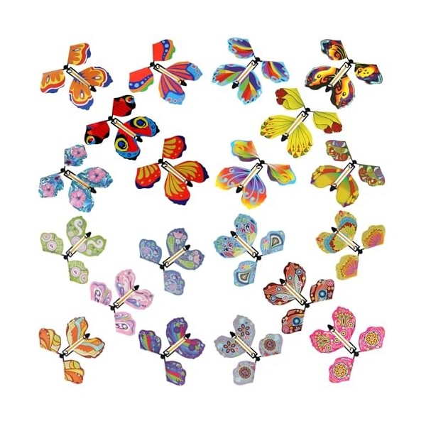 Lot de 20 accessoires de papillon acrobatiques, papillons volants, papillons colorés, jouets de carte papillon volant, cadeau