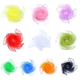 CUHZA 10pcs Foulard Jonglage, Foulards de Danse, Écharpes De Jonglage, pour Magie Jonglage Spectacle Draps de Gymnastique Spe