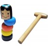 Incassable En Bois Homme Jouet Magique, Jouet Magique Immortel Daruma Petit Homme en Bois, Unbreakable Wooden Man Magic Toy, 