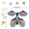 ZWZNBL Lot de 12 papillons volants, carte papillon volant, bande en caoutchouc pour cadeaux danniversaire, accessoires de pe