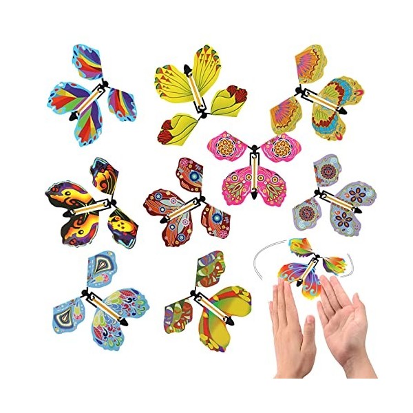 10 Pièces Papillon Volant Magique - Flying Butterfly - Papillons Magiques - Jouet Papillon Magique,pour Mariage, Fête danniv