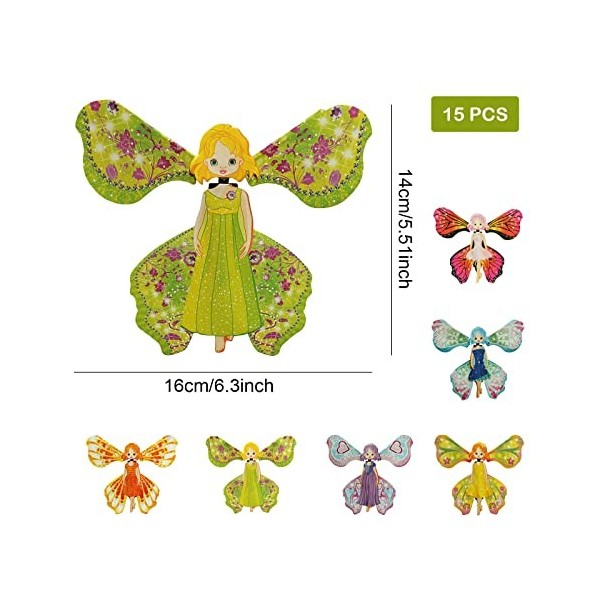 TSHAOUN 15 Pièces Papillon Volant Magique,Papillon Surprise pour Cadeaux, Papillon Magique élastique Papillon, Flying Butterf