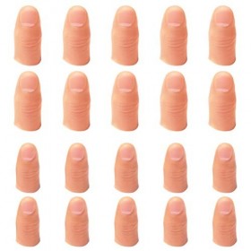 20 Pièces 2 Tailles Faux Pouce Couverture de Pouce Souple Doigt Jouet Accessoires de Tour de Magie, Matériau Doux, adapté aux