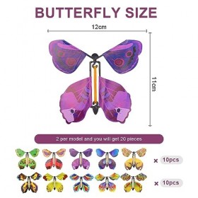 SOZAKKA 20 pcs Papillon Volant Magique, Jouet Papillon Magique 10 Styles Papillon Qui Vole Magic Flying Butterfly Carte Papil