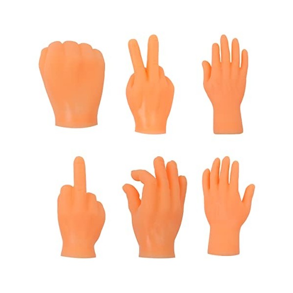 Tiardey 6PCS Tiny Hands Finger Hands Middle Finger Gifts Rock-Paper