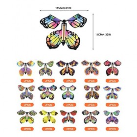MIVAIUN 30PCS Magiques Papillons Volants Magic Butterfly Card Jouets Papillons Magiques Jouet à Remonter Papillon pour Cadeau