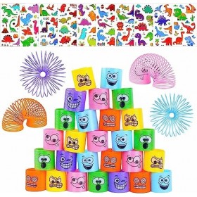flintronic 30 Pièces Jouets de Printemps en Plastique Arc-en-Ciel, Jouets Ressorts Magiques, Anniversaire Garcon Fille Jeux A