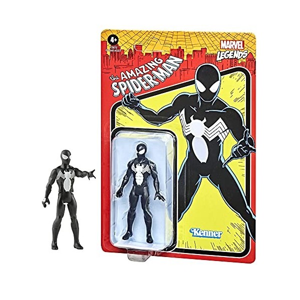 Marvel Hasbro Legends Series Retro 375, Figurine de Collection rétro Symbiote Spider-Man de 9,5 cm