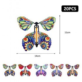 Jouet élastique Papillon, Faux Papillons Volants, 20pcs Papillon Volant Créatif Carte, Papillons Magiques, Papillon Volant Su