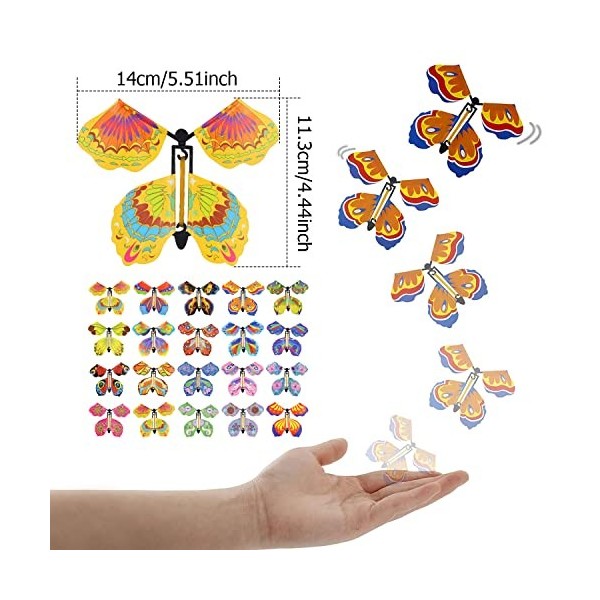 Aohcae 20PCS Papillon Volant Magique, Flying Butterfly Magic Butterfly Boite Papillon Volant Papillon Qui Vole Papillon Magiq