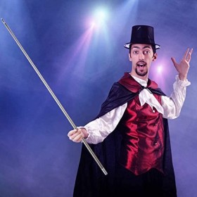 Zerodis Canne à pêche en métal argenté - Tricks de magie en gros plan - Pour enfants - Pour faire des tours ou des spectacles