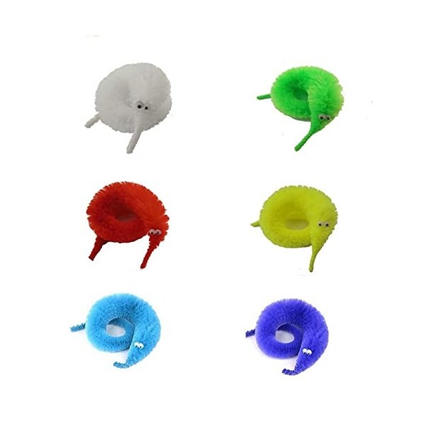 Bag-Best Magic Worm Twisty Lot de 6 vers amusants avec ficelle invisible 6 couleurs 